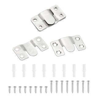 12-Pair Stainless Steel Flush Mounting Brackets – Interlocking Z-Lock Hangers For Mirrors, Frames & Furniture (Heavy-Duty, With Screws)