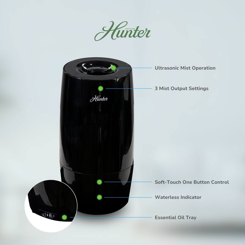 Hunter Fan Aspire 0.7 Gal Ultrasonic Cool Mist Humidifier