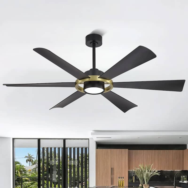 60 in. 6-Plywood Blades Indoor LED Ceiling Fan with Remote