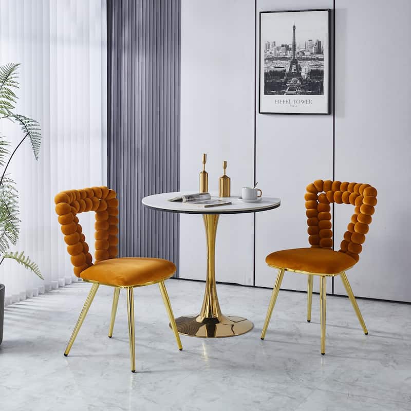 Modern Chair(set of 2 )with Iron Tube Legs,Soft Cushions and Comfortable Backrest,Suitable for Dining Room,Living Room