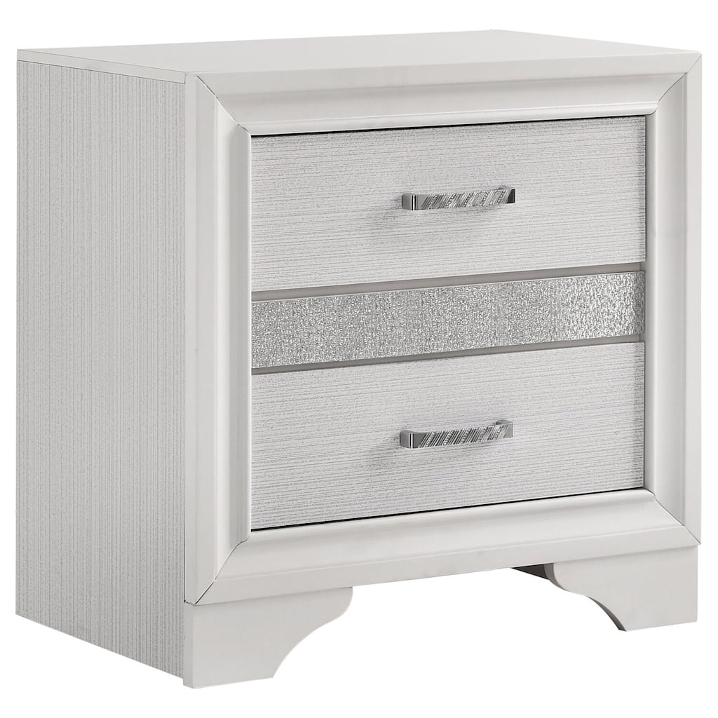 Stylish Transitional Nightstand with Ample Storage and Smooth-Glide Drawers for Bedroom Use