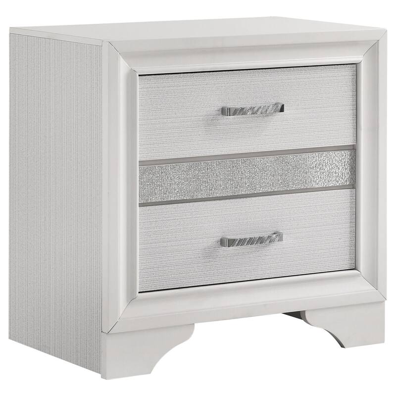 Stylish Transitional Nightstand with Ample Storage and Smooth-Glide Drawers for Bedroom Use
