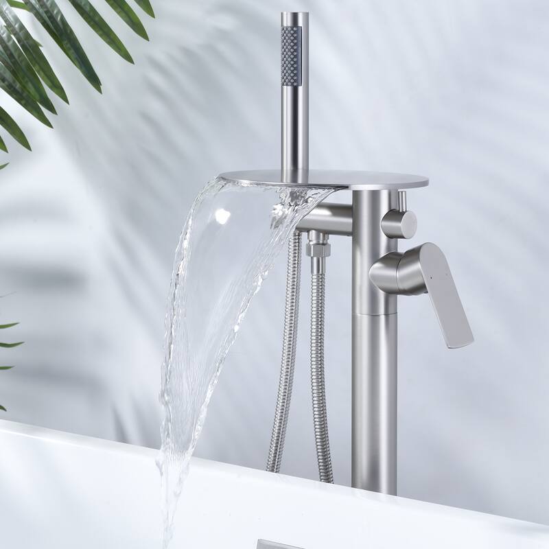 WOWOW Single Handle Floor-Mounted Bathtub Faucet