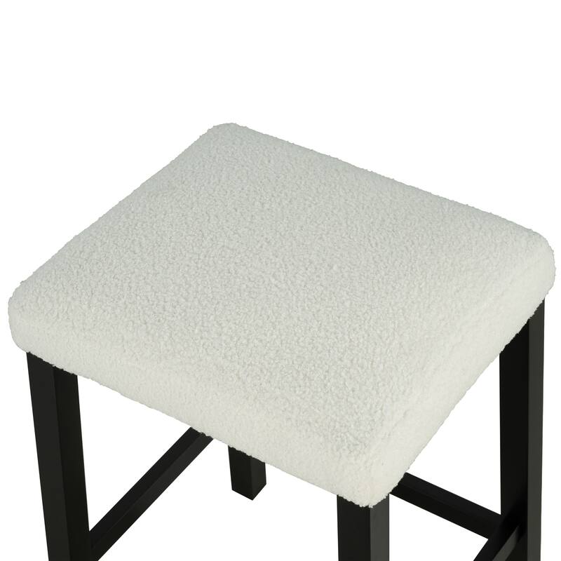 DH BASIC 3-Piece Black 3-Shelf Counter Height Dining Set with USB Ports by Denhour