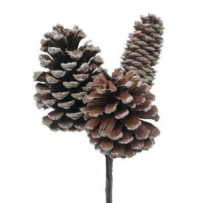 Frosted Pinecone Cluster Pick