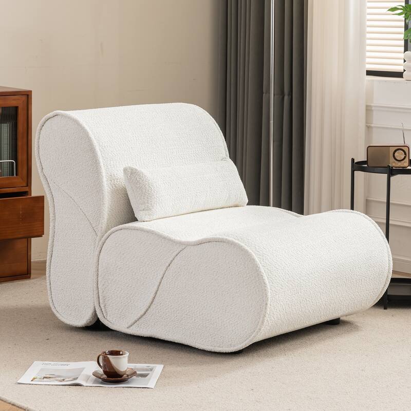 Soft Pellet Velvet Recliner - Comfortable Lounge Chair with Waist Pack Padding, Modern Design, Ideal for Living Room, Bedroom or