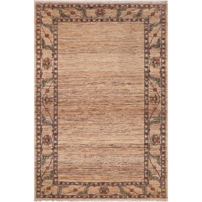 Rustic Ombre Zemeen Gabbeh Hand Knotted Wool Area Rug - 6'1'' x 9'5''