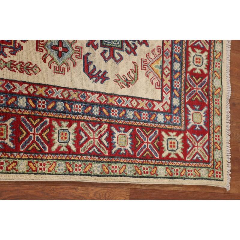 Kazak Foyer Rug Hand-Knotted Wool Carpet - 3'2" x 5'2"