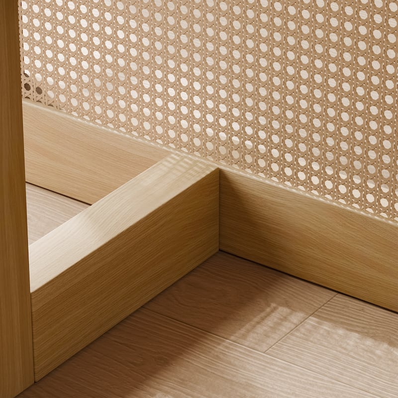 Modern Farmhouse Kitchen Dining Room Table Furniture Oval Kitchen Table with Rattan Woven Legs for Kitchen Bar Living Room