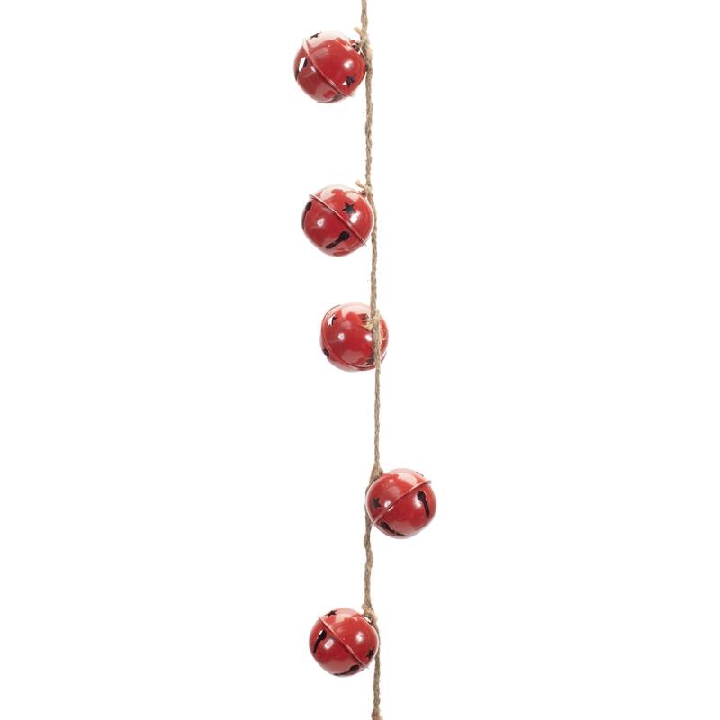 Sleigh Bell on String Christmas Garlands - 38" - Set of 2