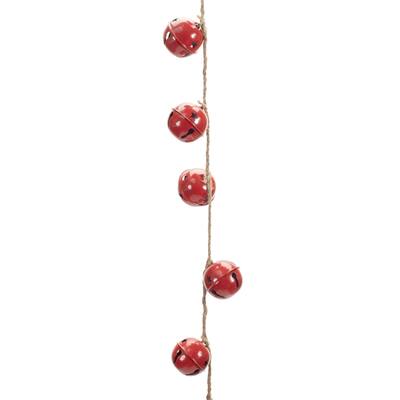 Sleigh Bell on String Christmas Garlands - 38" - Set of 2