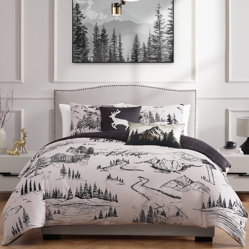 Bebejan Rocky Mountains 100% Cotton Sateen 5 Piece Reversible Comforter Set