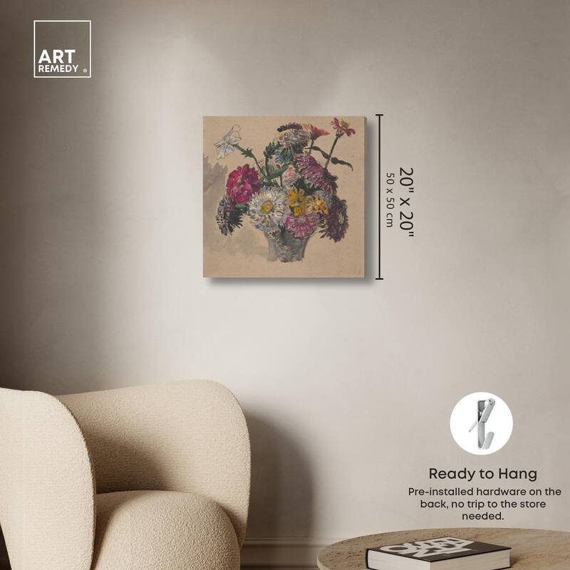 Basket of Flowers Canvas by Art Remedy, Gallery Wrapped