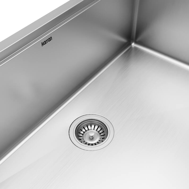 Karran 32" Undermount Large Single Bowl Stainless Steel Workstation Sink