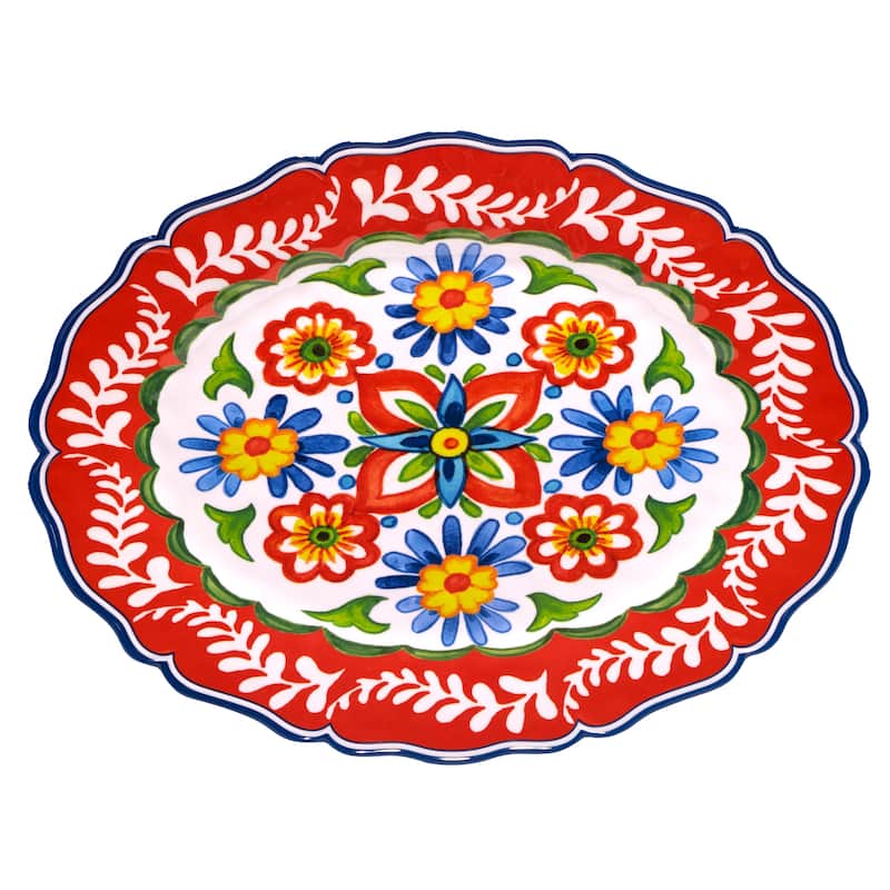 Certified International Flores Melamine 2-piece Platter Set