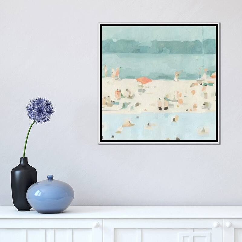 iCanvas "Sea Glass Sandbar II" by Emma Scarvey Framed Canvas Print