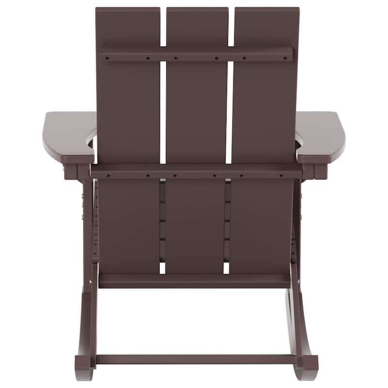 Shoreside Modern Eco-Friendly All Weather Poly Adirondack Rocking Chairs (Set of 2)