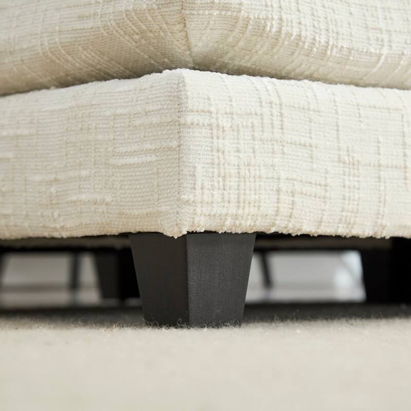 76.77" Chenille Upholstered Sofa with 2 Ottomans