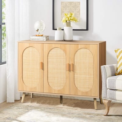 Shoe Cabinet with Double Doors Wooden Floor Bathroom Storage Cabinet