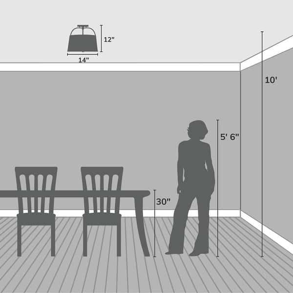 dimension image slide 0 of 3, Hunter Atmore Alturas Gold 2 Light Flush Mount - Modern & Contemporary, Transitional - Kitchen, Bedrooms, Living Room, Entryway