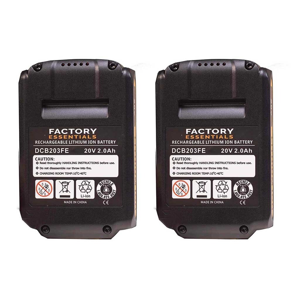 Shop 2x Replacement For Dewalt Dcb203 20 Volt 2 0ah Lithium Ion Battery Dcb200 Dcb204 Dcb205 Black Overstock 29767805