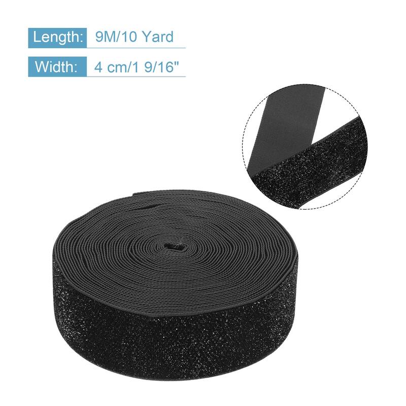 Metallic Glitter Velvet Ribbon for Gift Wrapping - Black - 1 9/16"x 10 Yard