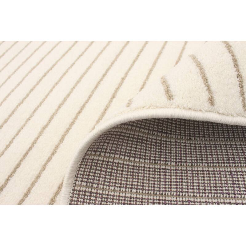 ECARPETGALLERY Madison White/Tan Modern & Contemporary Rug