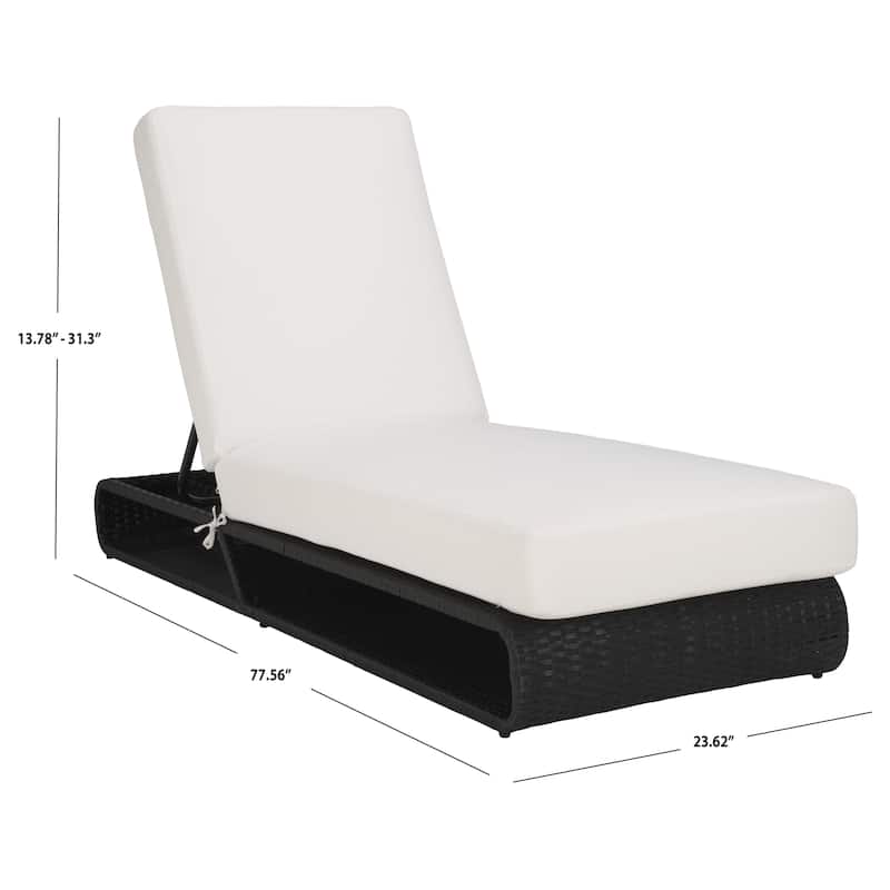 SAFAVIEH Outdoor Vale Chaise Lounge Chair with Cushion - 24"W x 78"D x 31"H