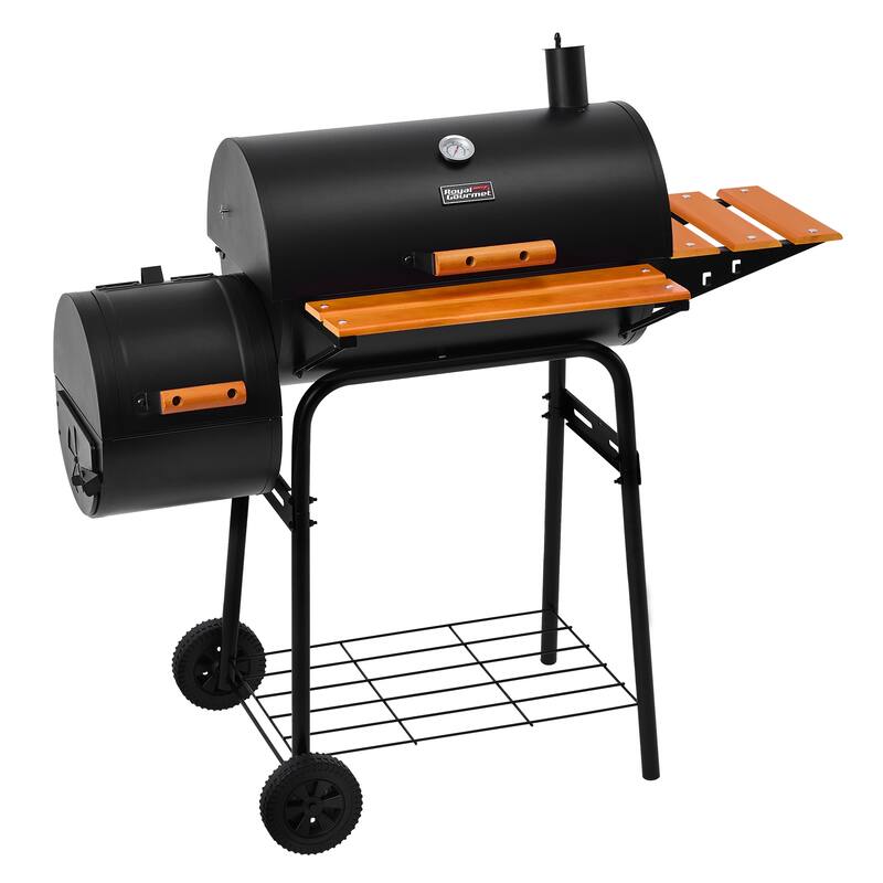 Royal Gourmet CC1624W Barrel Charcoal Grill with Offset Smoker