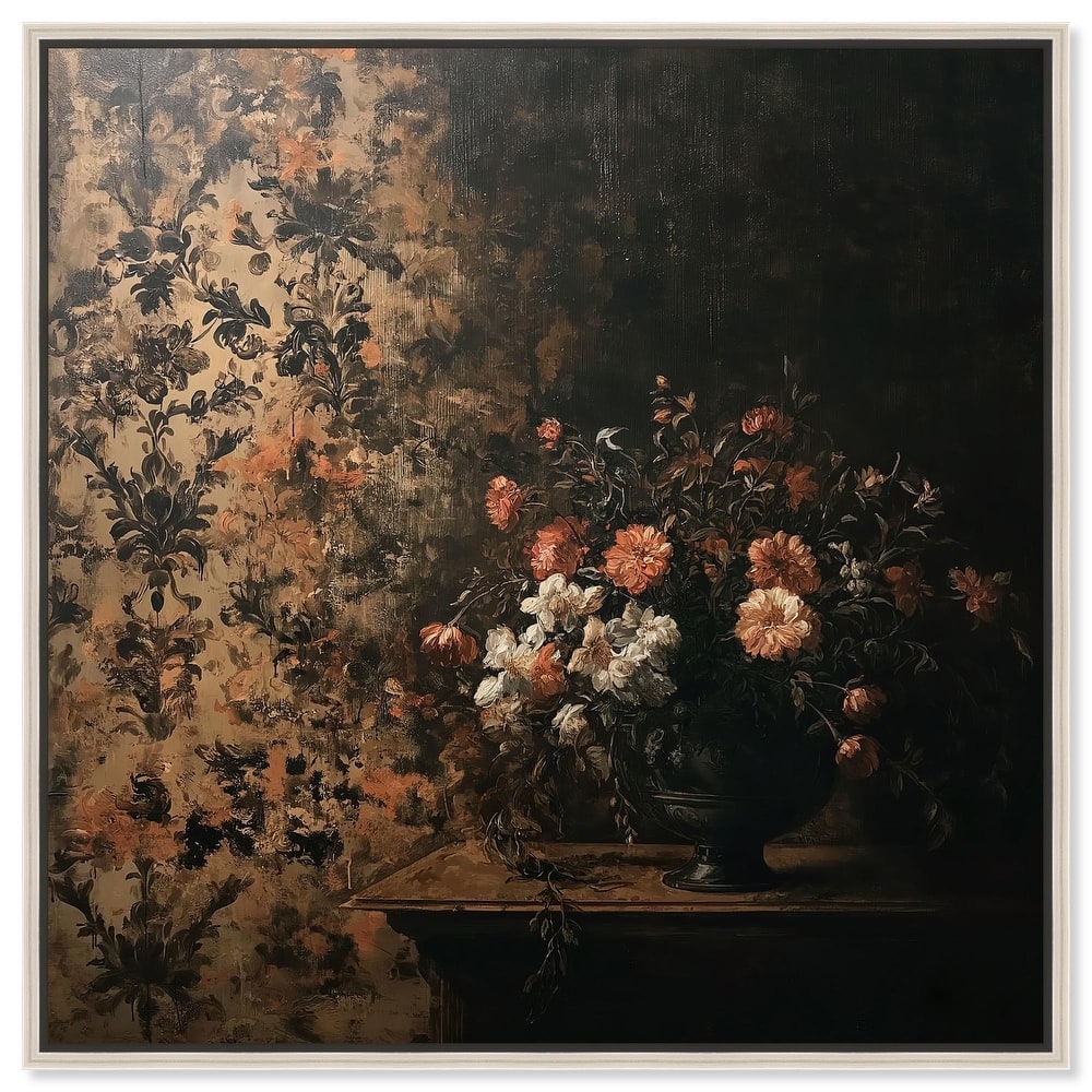 Dark Floral Elegance Canvas by Art Remedy