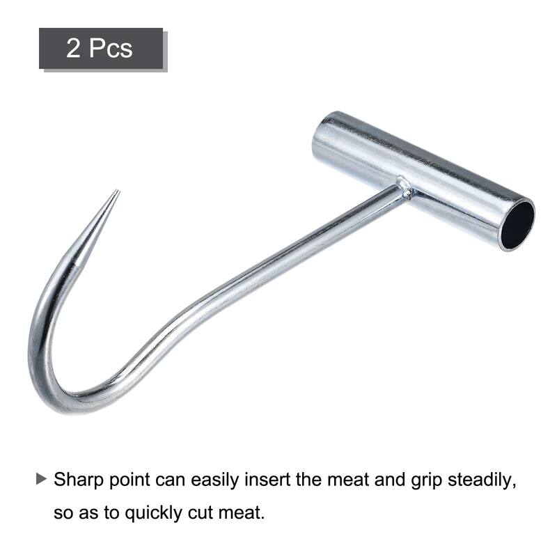 T-Handle Meat Boning Hooks, Stainless Steel T Hooks for Kitchen - Silver Tone
