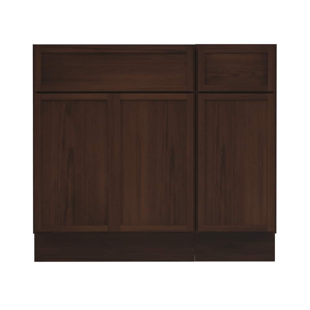 Vanity Art 36" Oak Freestanding Bathroom Vanity Cabinet without Top