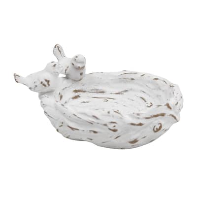 Transpac Resin Tabletop Bird Feeder w/2 Birds Home Decorations Spring