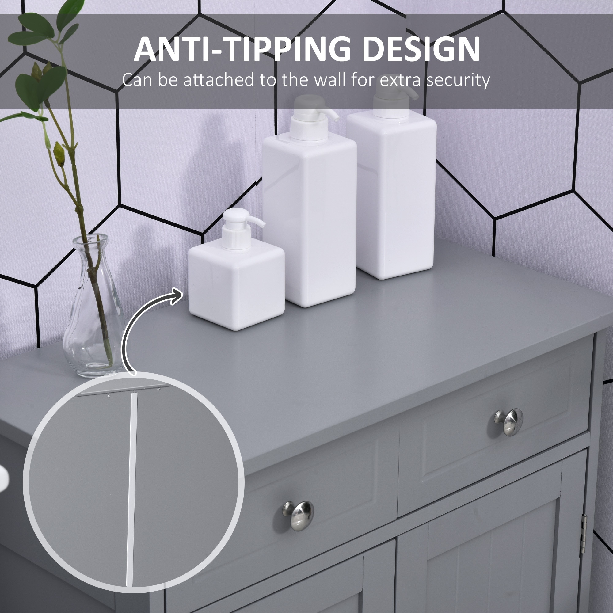 Wooden Bathroom Floor Cabinet