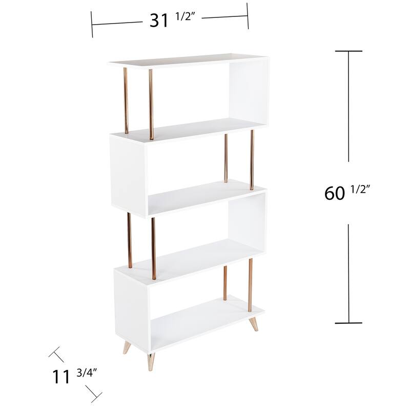SEI Furniture Brinton 5-Shelf Etagere Bookcase with Gold Accents