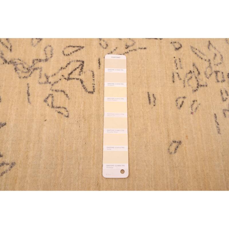 ECARPETGALLERY Hand Loomed Loreto Cream Viscose, Wool Rug - 5'5 x 7'8