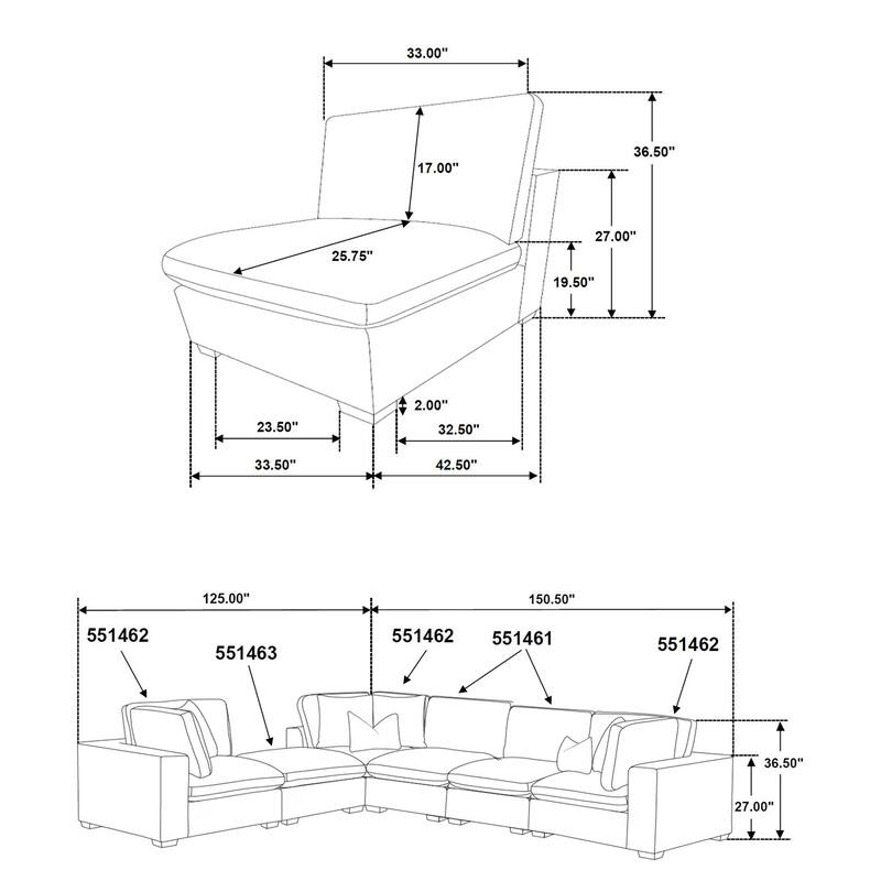 Lakeview Transitional Fabric Upholstered Armless Chair