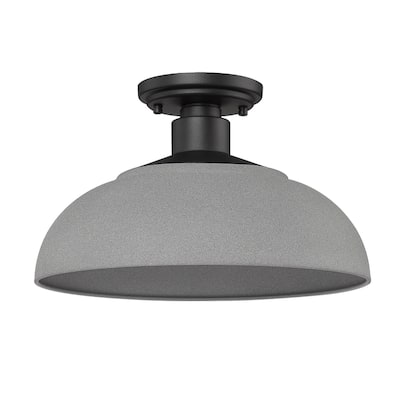 Levitt 13.625" Wide 1-Light Natural Black Outdoor Semi-flush