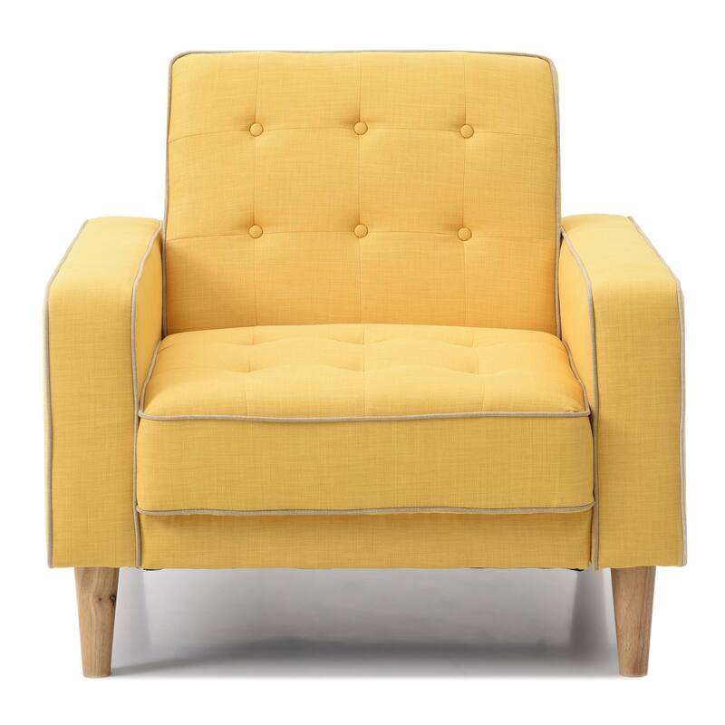 Tufted Accent Chair with Sleeper Conversion - 36" - Yellow