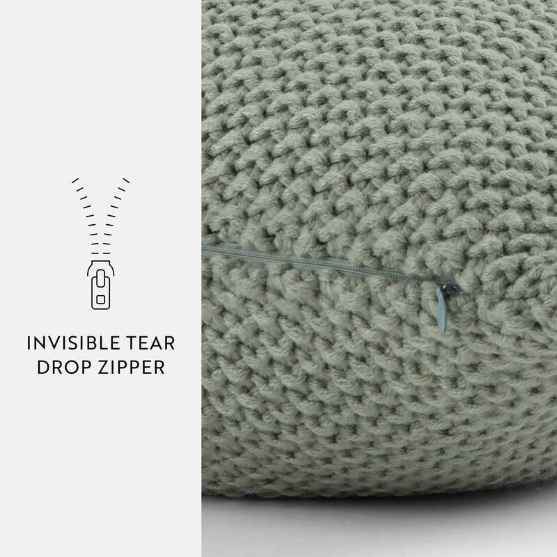 Seed Stitch Knit Acrylic Decor Throw Pillow