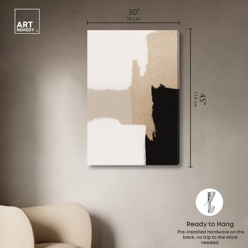 Beige and Black III Canvas by Art Remedy, Gallery Wrapped