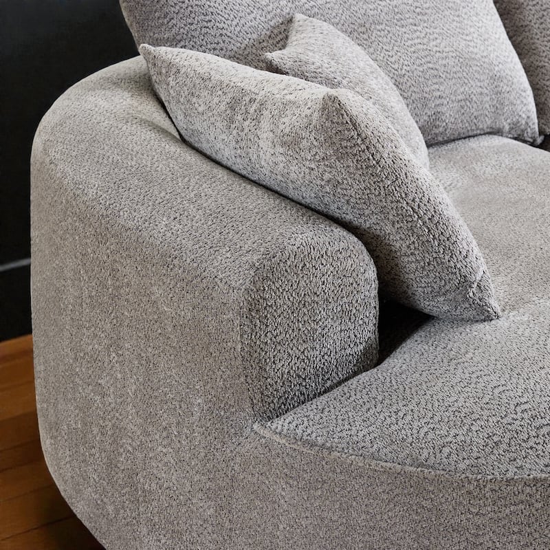 124.5 Inch Oversized Cloud Sofa, Modern Boneless Chenille Couch with Pillows, No Assembly Sofa for Living Room