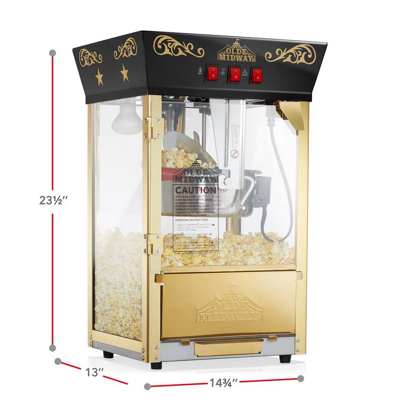 Movie TheaterStyle Countertop Popcorn Machine with 8oz Kettle