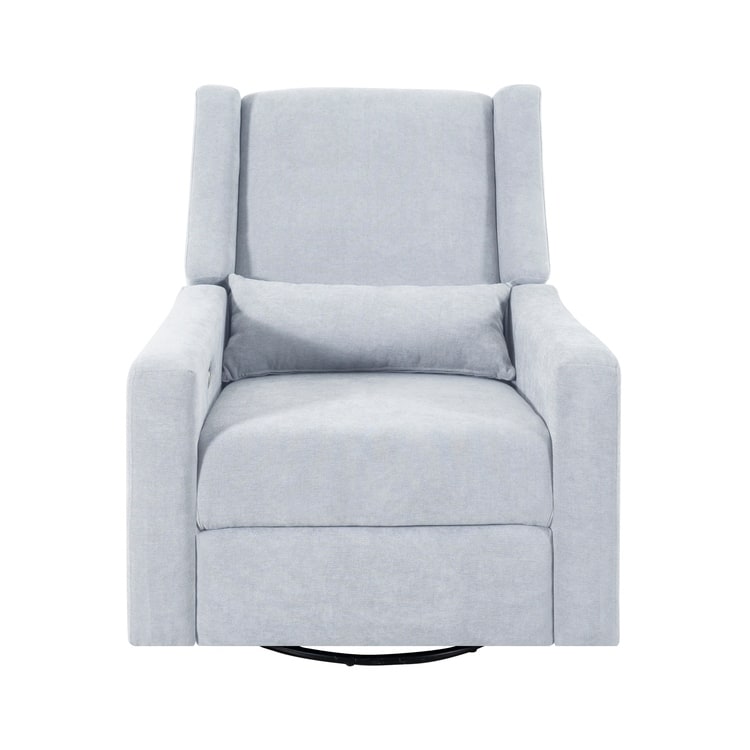 Upholstered Swivel Glider Recliner Chair with USB & Lumbar Support - Light Grey