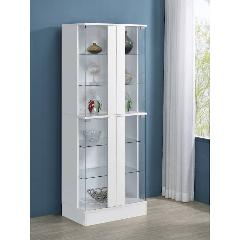 Cabra Contemporary 4-door LED Curio Display Cabinet
