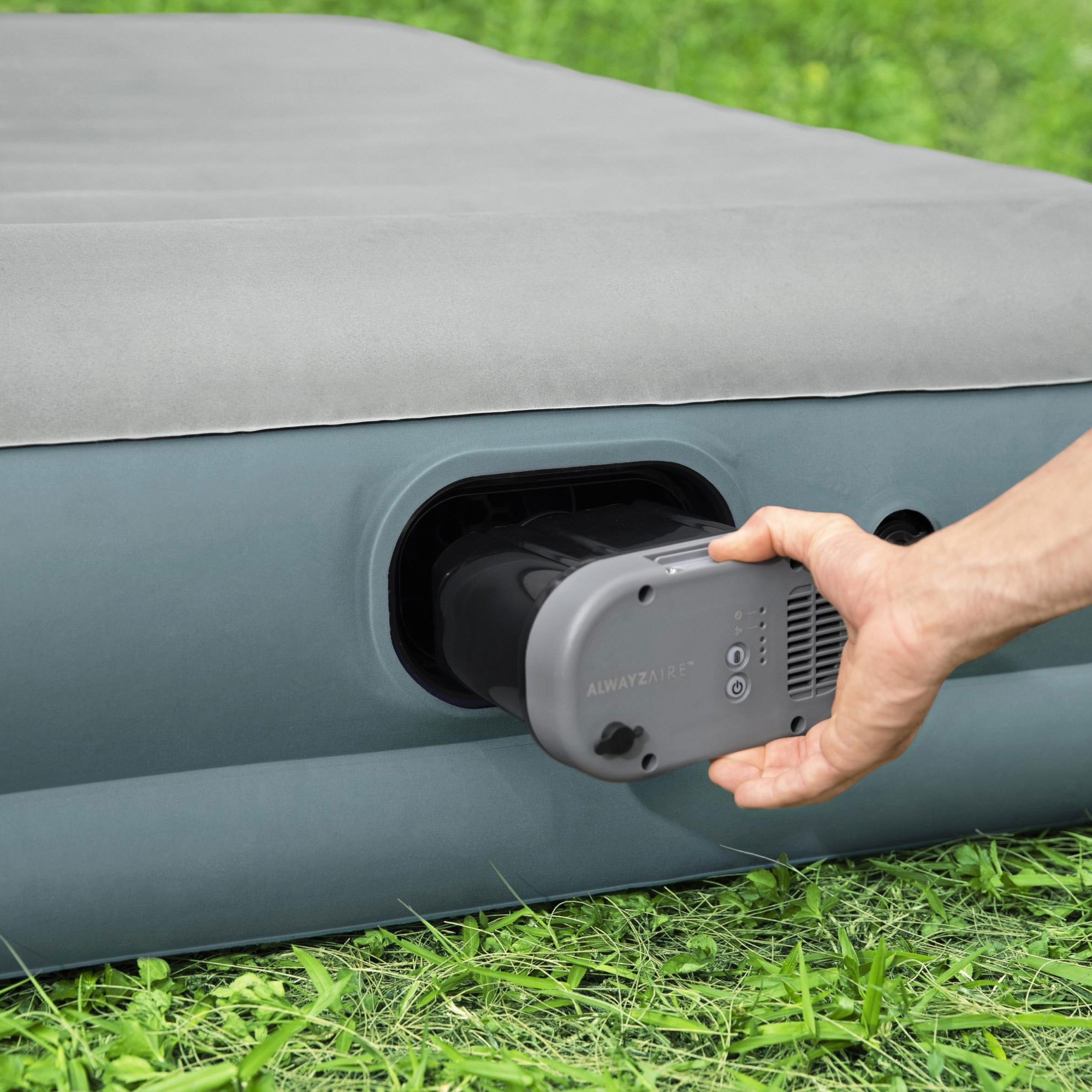 Rechargeable air mattress outlet