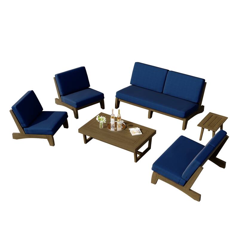 8-Piece Outdoor Sofa Set with Loveseat, 2 Club Chairs & Matching Tables