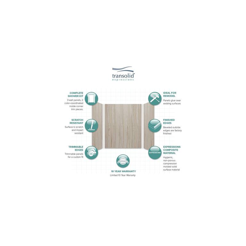Transolid Expressions 48-in X 60-in X 72-in Glue to Wall Shower/Walls - 60" x 48" x 72"