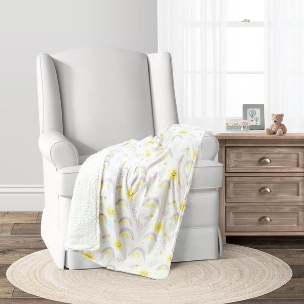 slide 2 of 5, Lush Decor Baby Sunshine Rainbow Soft Sherpa Baby Blanket - 40" x 30"
