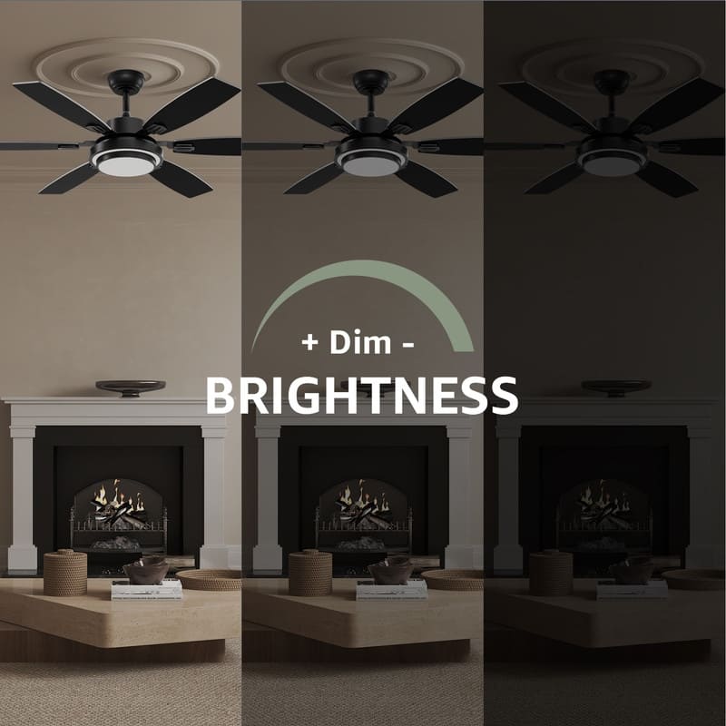 52 Inch Farmhouse Ceiling Fan with Light and Remote Black Industrial Caged Ceiling Fans for Bedroom - 52 in.